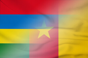 Mauritius and Cameroon official flag transborder contract KHM MUS
