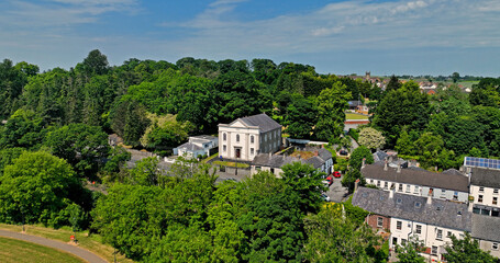 Fototapeta na wymiar Aerial view of The Presbyterian Church Gilford County Down Northern Ireland