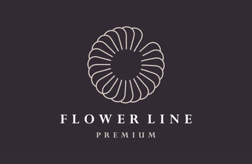 luxury beauty flower logo spa salon cosmetics brand. circular flower .