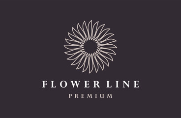 luxury beauty flower logo spa salon cosmetics brand. circular flower .