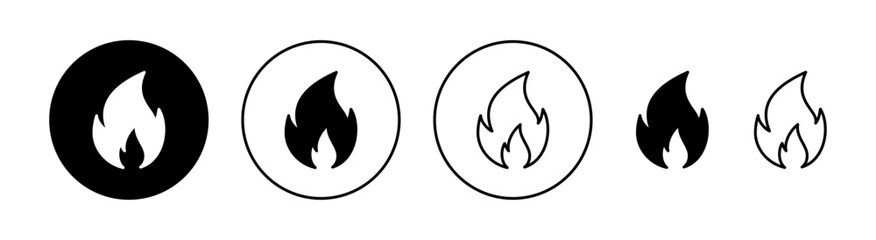 Fire icon set for web and mobile app. fire sign and symbol