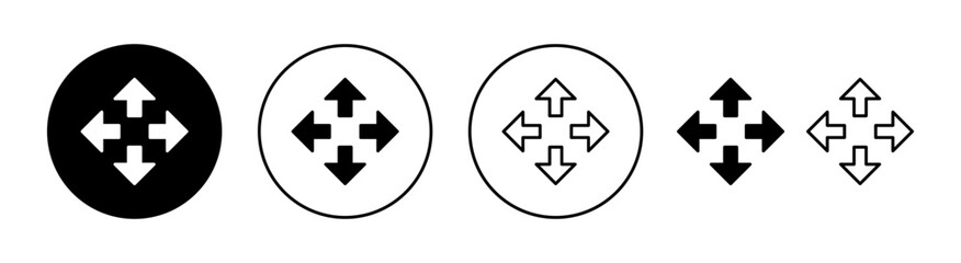 Fullscreen Icon set for web and mobile app. Expand to full screen sign and symbol. Arrows symbol