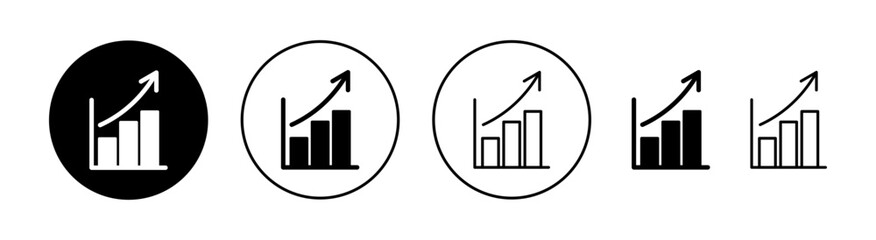 Growing graph Icon set for web and mobile app. Chart sign and symbol. diagram icon