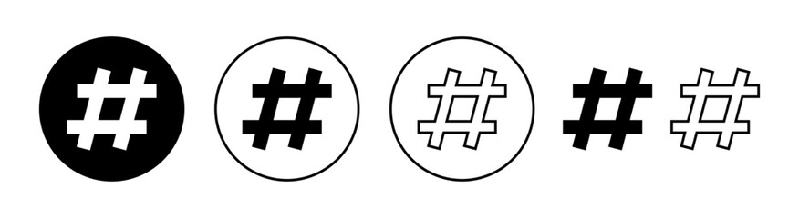 Hashtag icon set for web and mobile app. hashtag sign and symbol