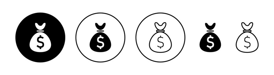 Money icon set for web and mobile app. Money sign and symbol