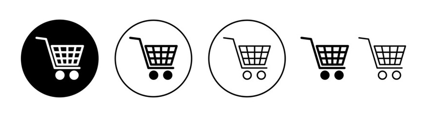 Shopping icon set for web and mobile app. Shopping cart sign and symbol. Trolley icon
