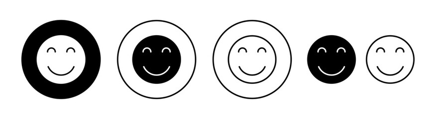 smile icon set for web and mobile app. smile emoticon icon. feedback sign and symbol