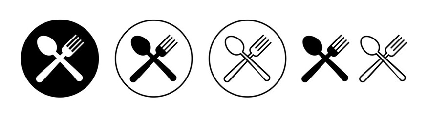 spoon and fork icon set for web and mobile app. spoon, fork and knife icon vector. restaurant sign and symbol