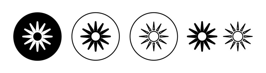 Sun icon set for web and mobile app. Brightness sign and symbol.