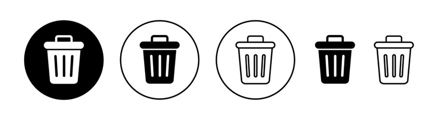 Trash icon set for web and mobile app. trash can icon. delete sign and symbol.