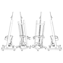 Easel Stand For Painting Vector. Illustration Isolated On White Background. A Vector Illustration Of Easel.