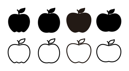 Apple icon set illustration. Apple sign and symbols for web design.