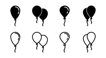 Balloon icon set illustration. Party balloon sign and symbol