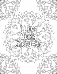 Motivational Quote Coloring Pages, Mandala Coloring Pages for Self-love for Kids and Adults