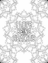 Motivational Quote Coloring sheet , Mandala Coloring Pages for Self-love for Kids and Adults