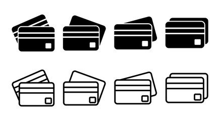 Credit card icon set illustration. Credit card payment sign and symbol