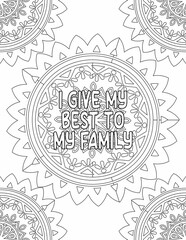 Printable Motivational Quote Coloring Pages, Mandala Coloring Pages for Mindfulness and Relaxation for Kids and Adults