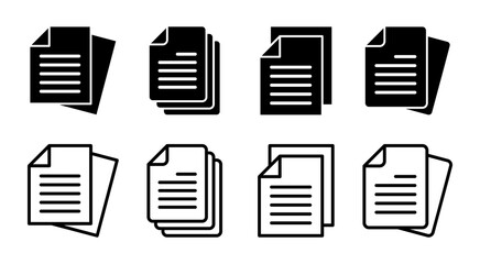 Document icon set illustration. Paper sign and symbol. File Icon