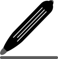 A sleek and elegant icon illustration of a ballpoint pen, symbolizing writing and creativity, perfect for stationery-themed designs.
