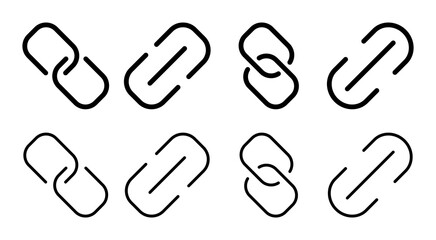 Link icon set illustration. Hyperlink chain sign and symbol