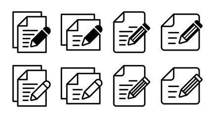 Note icon set illustration. notepad sign and symbol