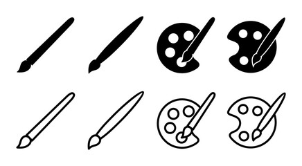 Paint icon set illustration. paint brush sign and symbol. paint roller icon vector