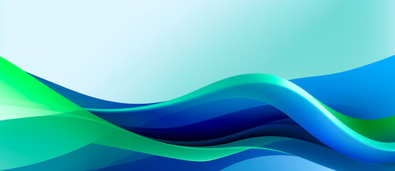 Abstract blue and green gradient waves background, minimalist backgrounds.