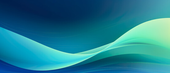 Fototapeta premium Abstract blue and green gradient waves background, minimalist backgrounds.