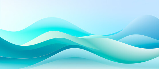 Fototapeta premium Abstract blue and green gradient waves background, minimalist backgrounds.