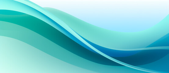 Fototapeta premium Abstract blue and green gradient waves background, minimalist backgrounds.