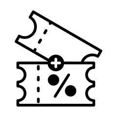 Discount coupon icon . signs of ticket with percent sign. Money-saving shopping concept vector illustration