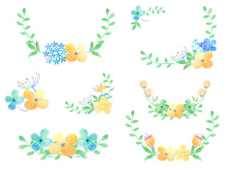 水彩草花飾りセット