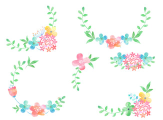 水彩草花飾りセット