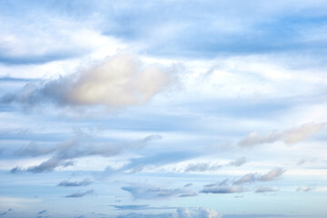 Fototapeta premium Beautiful clouds sunset light on blue sky with pink hues in asia on Bali island