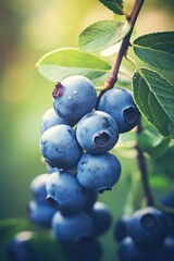 blueberries on the branch