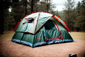 Camping Portable Clothesline Realistic Photo of Functionality. AI Generated.