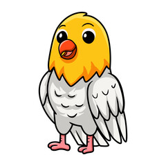 Cute opaline pale fallow lovebird cartoon