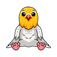 Cute opaline pale fallow lovebird cartoon