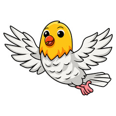 Cute opaline pale fallow lovebird cartoon flying