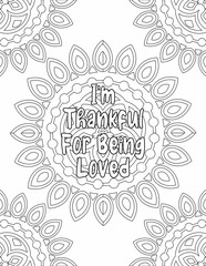 Motivational Coloring Pages, Mandala Coloring Pages for Self-love for Kids and Adults