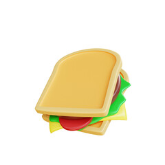 Sandwich With Butter 3D Icon