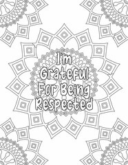 Affirmation Coloring Pages, Mandala Coloring Pages for Self-love for Kids and Adults
