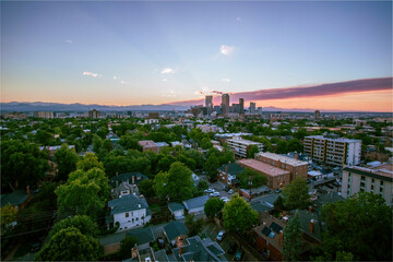City of Denver during Twilight in Colorado, USA