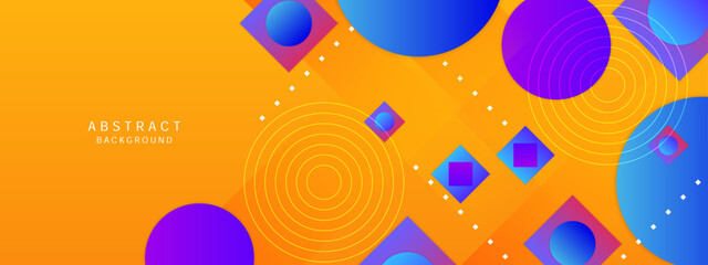 Geometric background with gradients and colorful shape