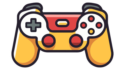 Vector gamepad colorful flat icon on white background.