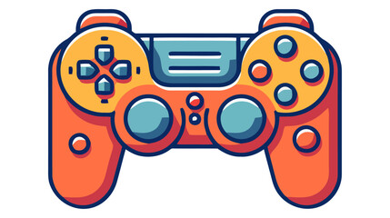 Vector gamepad colorful flat icon on white background.