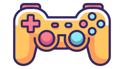 Vector gamepad colorful flat icon on white background.