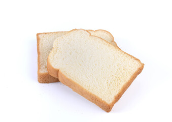 Piece of white bread on white background