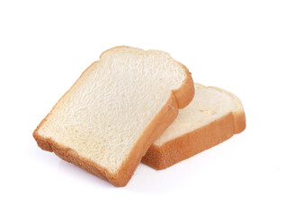 Piece of white bread on white background