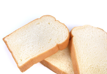 Piece of white bread on white background